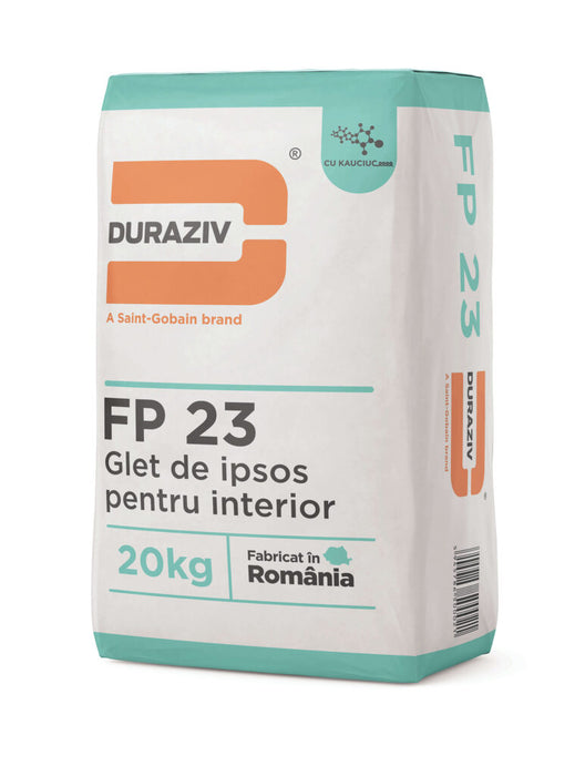 DURAZIV FP 23 A - Glet de ipsos pentru interior, aditivat cu Kauciuc® 20KG