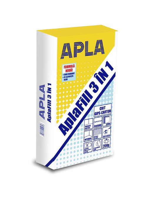 APLAFILL 3 ÎN 1 CHIT PE BAZĂ DE IPSOS PENTRU GIPS-CARTON - APLA 20KG