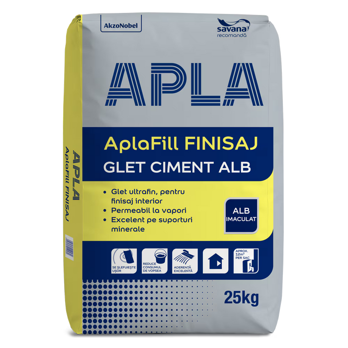 APLAFILL FINISAJ INTERIOR GLET PE BAZĂ DE CIMENT ALB PENTRU FINISAJ INTERIOR - APLA 25kg
