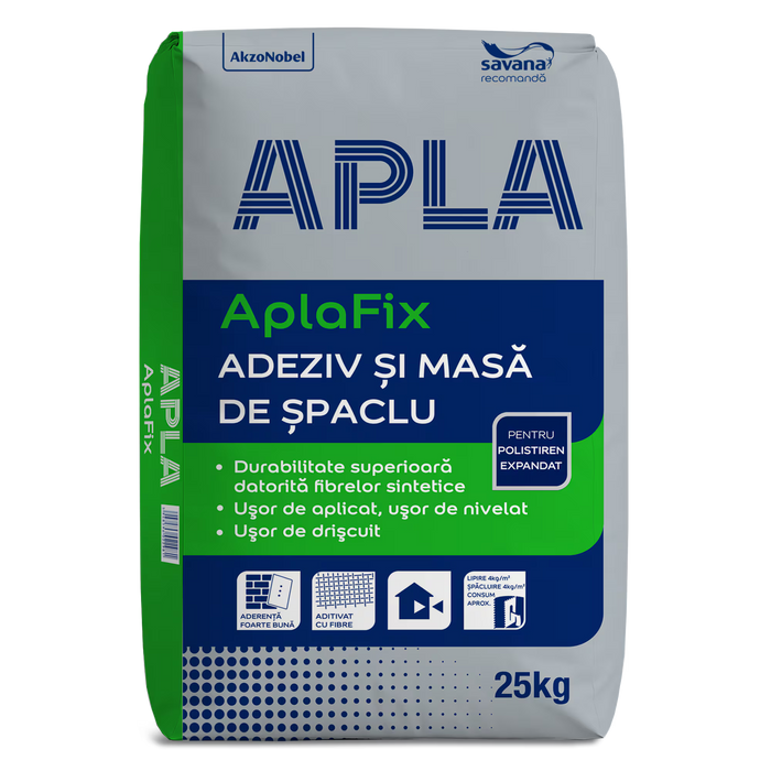 APLAFIX ADEZIV ŞI MASĂ DE ŞPACLU PENTRU POLISTIREN EXPANDAT - APLA 25KG