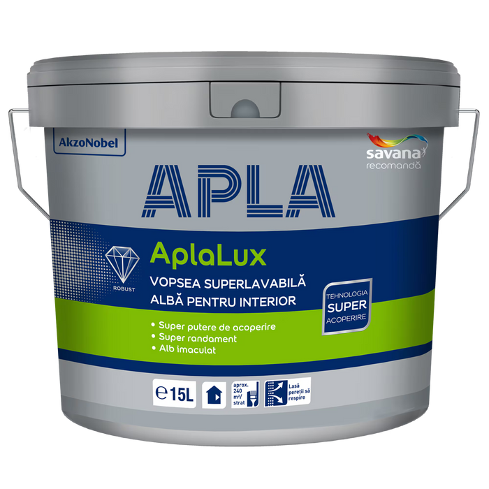 APLALUX VOPSEA LAVABILĂ ALBĂ PENTRU INTERIOR - APLA