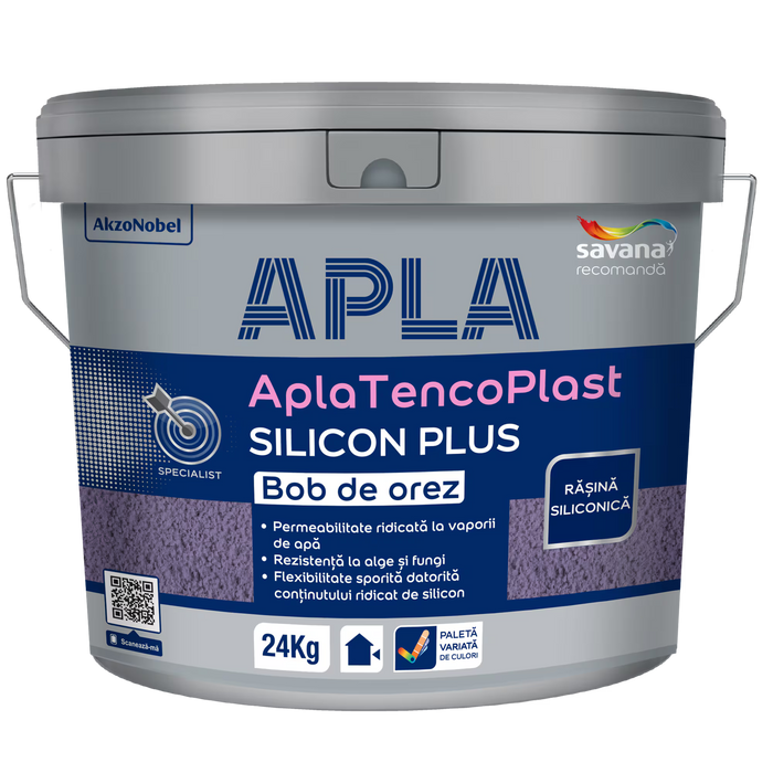 APLA TENCOPLAST SILICON PLUS TENCUIALĂ DECORATIVĂ STRUCTURATĂ COD ALB - APLA 24KG