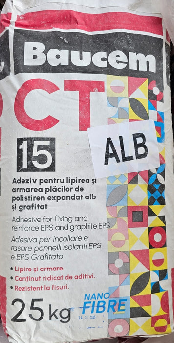 BAUCEM CT15 ALB ADEZIV PENTRU POLISTIREN GRAFITAT 25KG