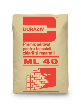 DURAZIV ML 40 Premix aditivat pentru tencuieli, zidării și reparații