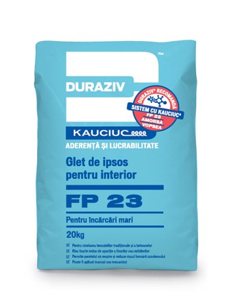 DURAZIV FP 23 Glet de ipsos pentru interior pentru încărcări mari, aditivat cu Kauciuc®
