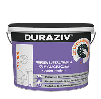 DURAZIV cu Kauciuc® VOPSEA SUPERLAVABILĂ ALBĂ